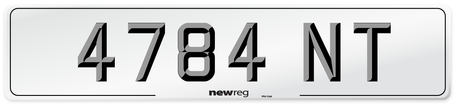 4784 NT Number Plate from New Reg
